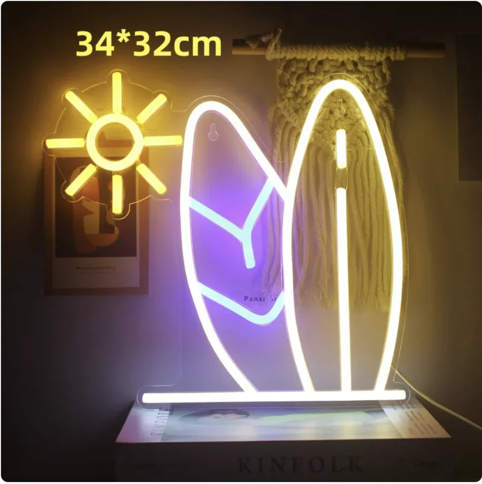 LED Neon Light Spaceman & Planet Wall Decor - Divine Beauty Care