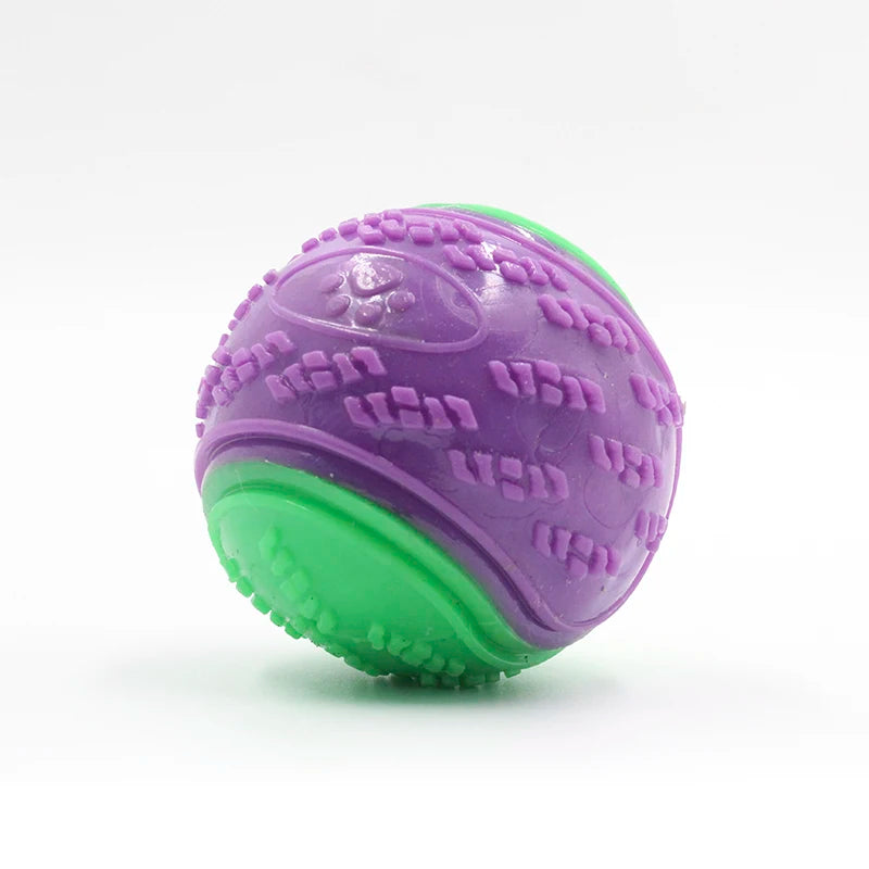 Dogs  Interactive Toys Soft TPR Toys for Dog Pet Teeth Cleaning Bite Resistance Squeaky Dog Ball Toy - Divine Beauty Care