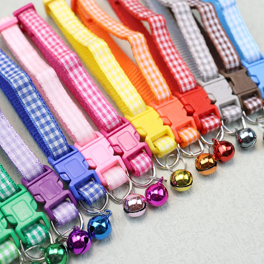 Cat Collar With Bell Neck Ring Necklace Safety Elastic Adjustable Necklace Puppy Kitten Collar Pet Products Kitten Accessories - Divine Beauty Care