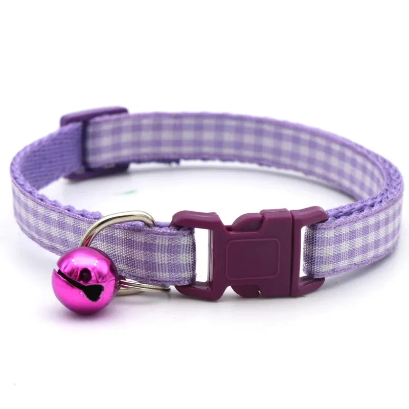Cat Collar With Bell Neck Ring Necklace Safety Elastic Adjustable Necklace Puppy Kitten Collar Pet Products Kitten Accessories - Divine Beauty Care