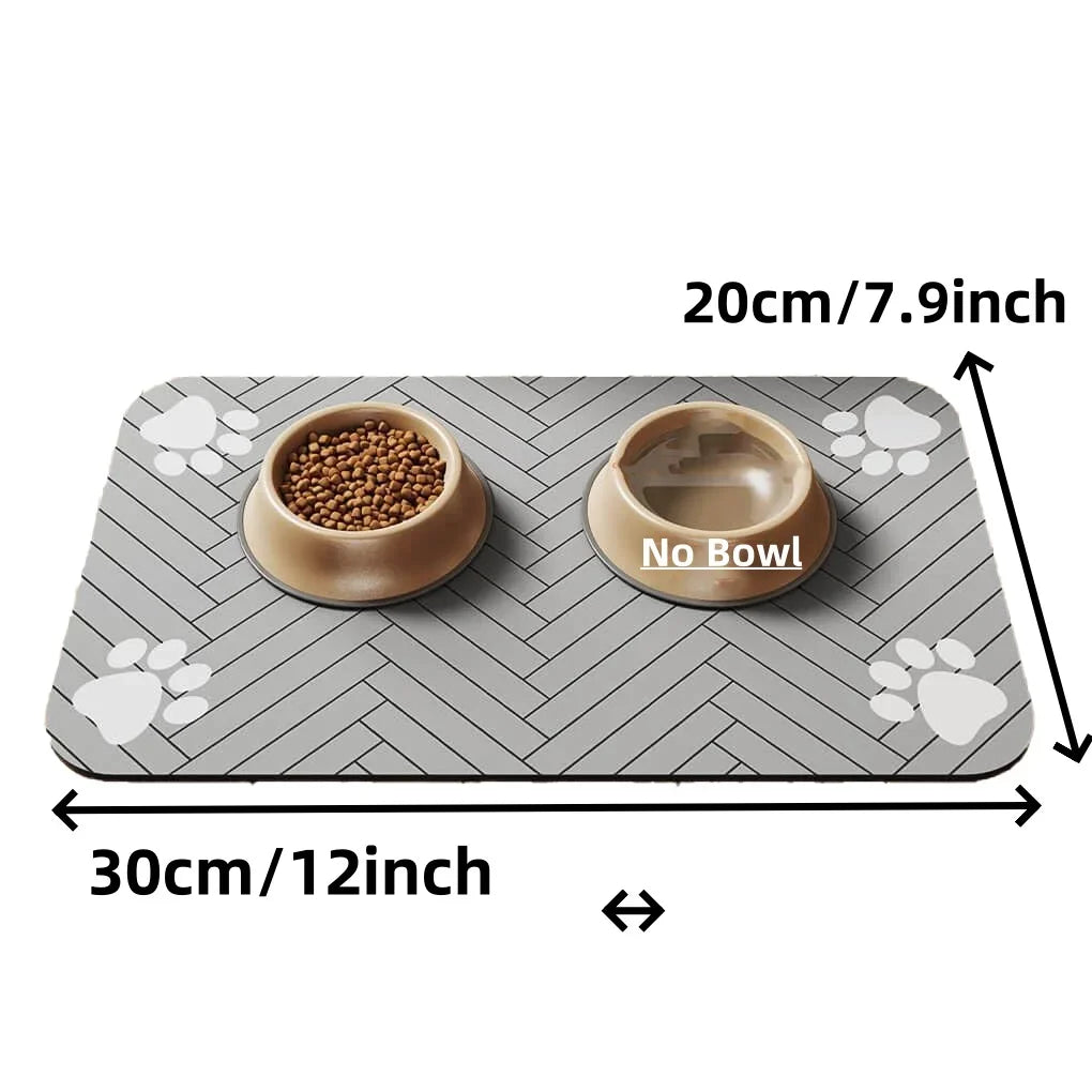 Pet Feeding Mat, Waterproof Placemat for Dog & Cat Food & Water Bowls, Quick-Dry Rubber Backing - Divine Beauty Care