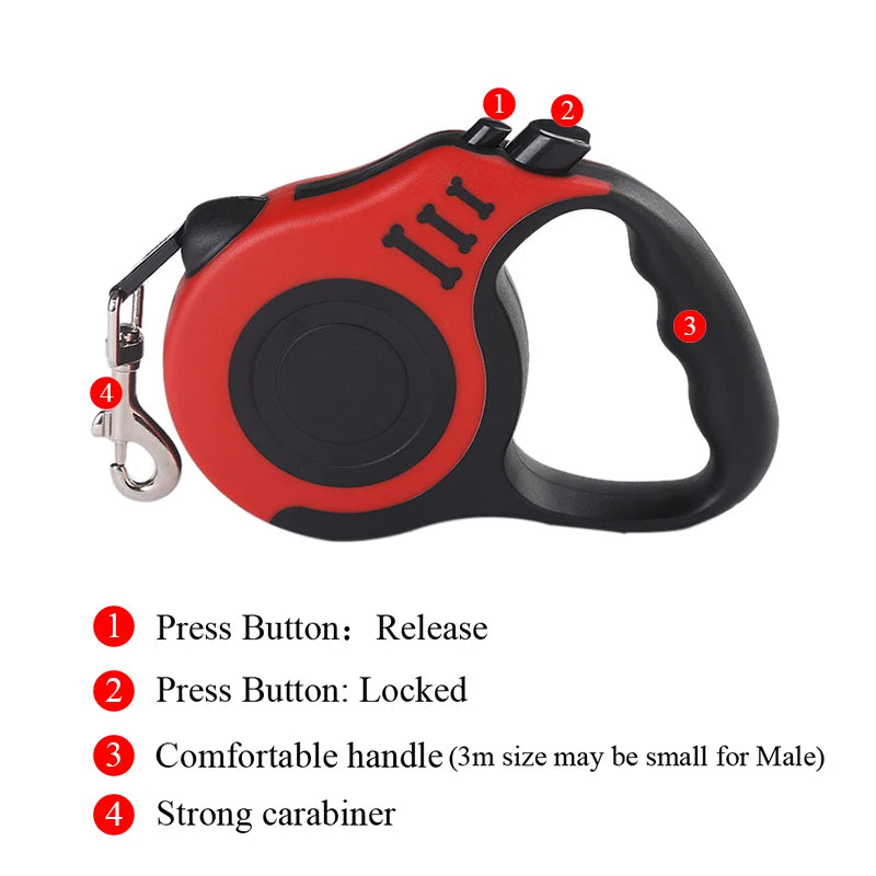 Dog Leash for Small Dogs Cat Automatic Retractable Durable Nylon Lead Puppy Outdoor Travel Walking Hiking Traction Rope - Divine Beauty Care