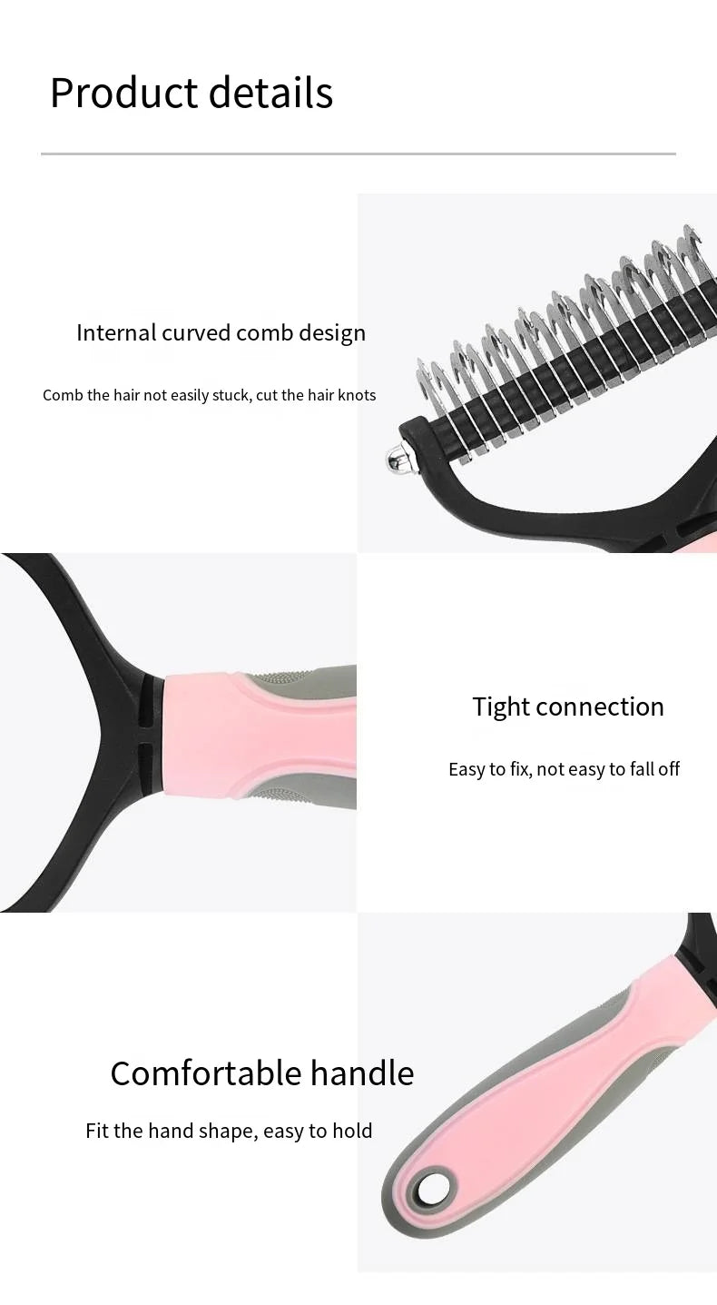 Dog Cat Hair Removal Comb Pet Long Hair Short Hair Pet Grooming Care Brush Trimming Dematting Brush Dog Pet Grooming Equipment - Divine Beauty Care