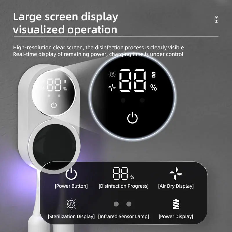 Mini Portable Rechargeable Travel Toothbrush Sterilizer Induction Switch with Charge Display UV Toothbrush Sterilizer Case - Divine Beauty Care