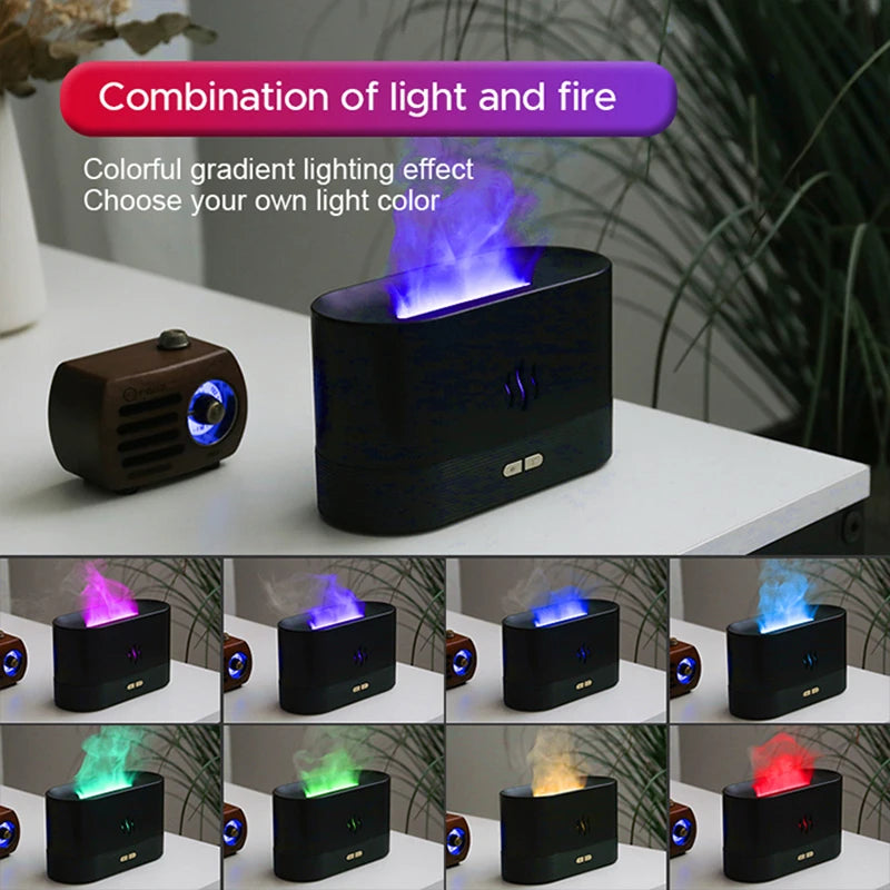 Kinscoter Aroma Diffuser Air Humidifier Ultrasonic Cool Mist Maker Fogger Led Essential Oil Flame Lamp Difusor - Divine Beauty Care