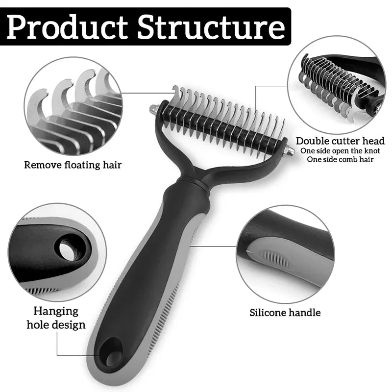 Dog Cat Hair Removal Comb Pet Long Hair Short Hair Pet Grooming Care Brush Trimming Dematting Brush Dog Pet Grooming Equipment - Divine Beauty Care