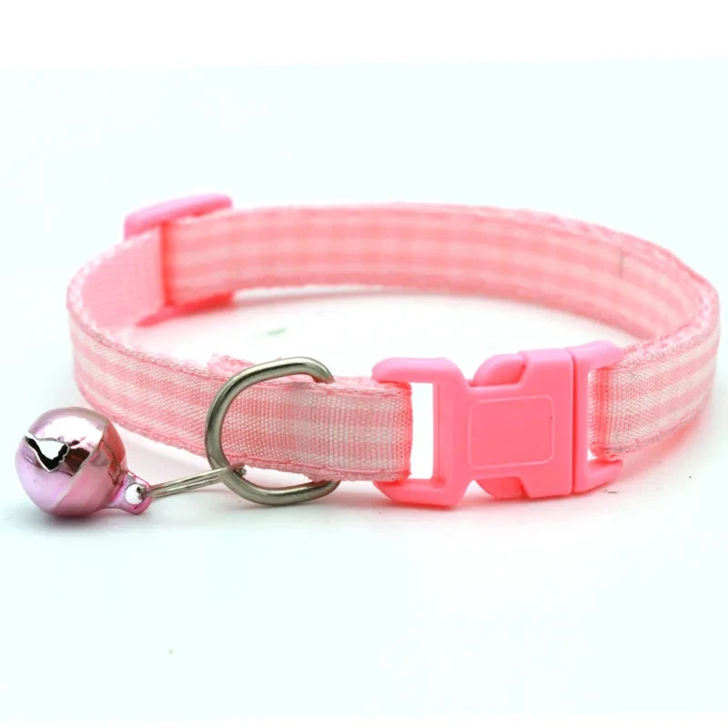 Cat Collar With Bell Neck Ring Necklace Safety Elastic Adjustable Necklace Puppy Kitten Collar Pet Products Kitten Accessories - Divine Beauty Care