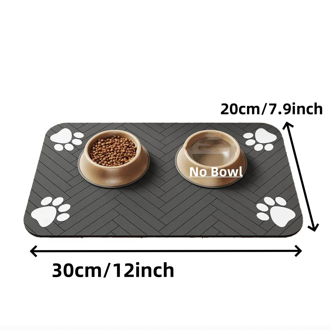 Pet Feeding Mat, Waterproof Placemat for Dog & Cat Food & Water Bowls, Quick-Dry Rubber Backing - Divine Beauty Care