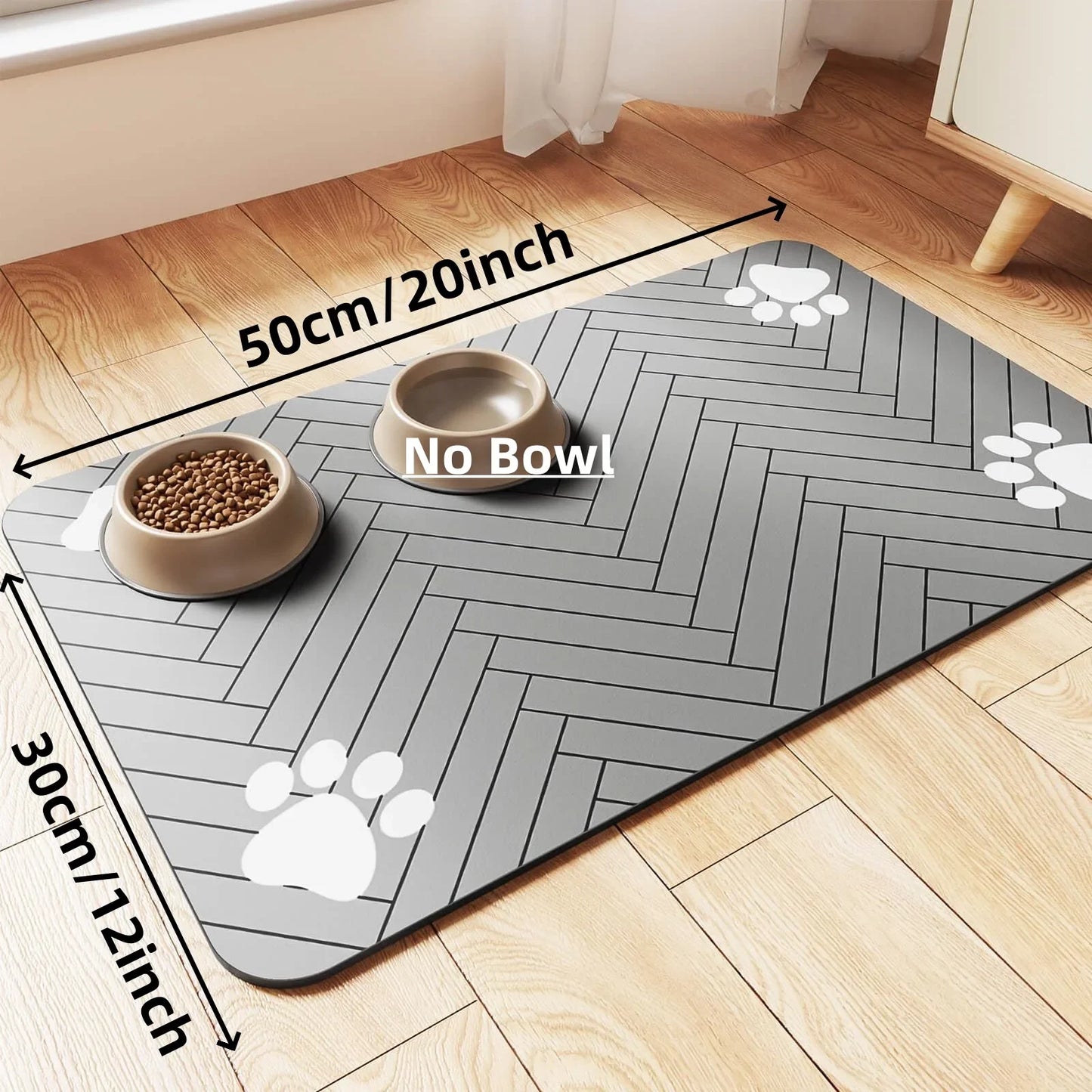 Pet Feeding Mat, Waterproof Placemat for Dog & Cat Food & Water Bowls, Quick-Dry Rubber Backing - Divine Beauty Care
