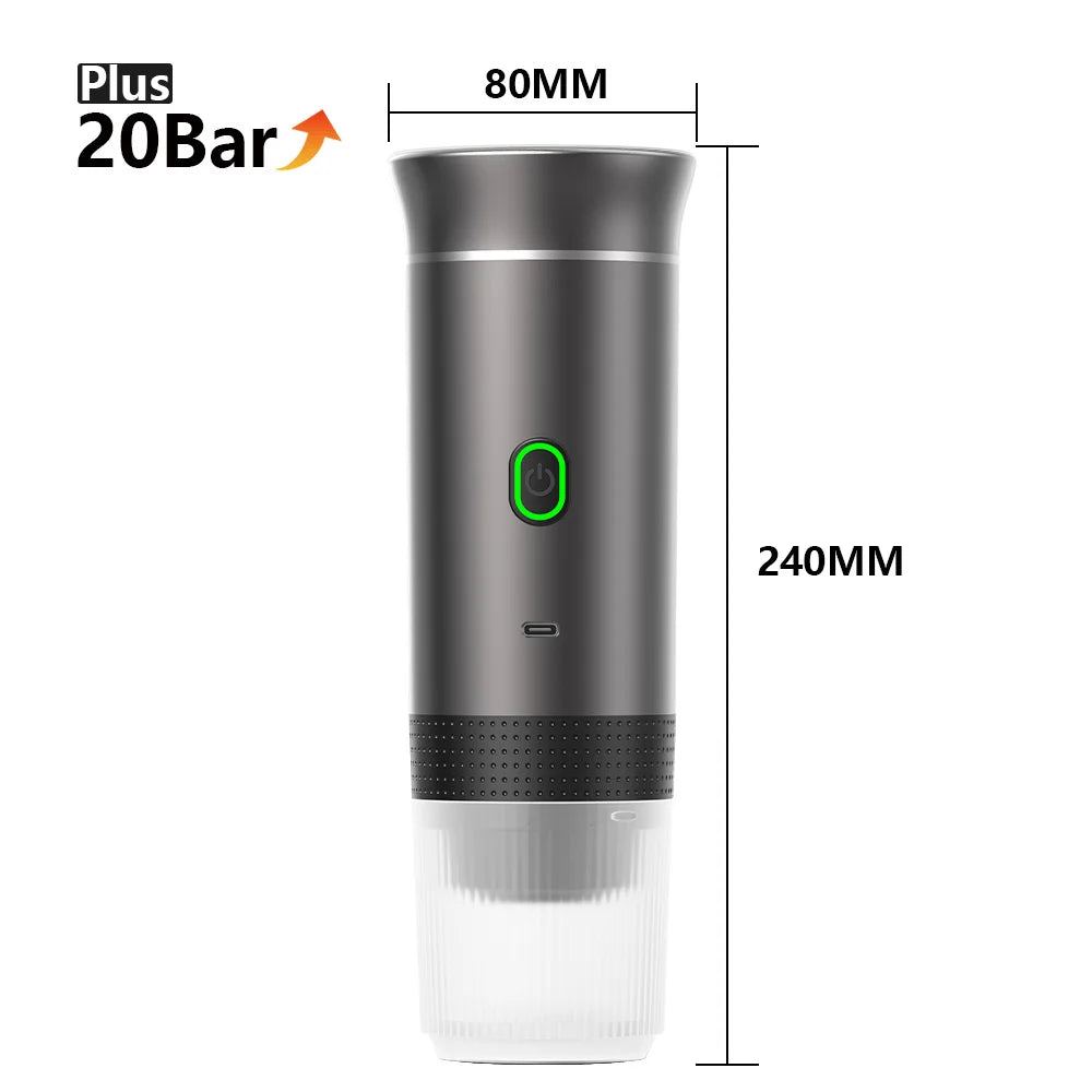 Wireless Electric Portable Espresso Coffee Machine for Car & Home Camping Coffee Maker 3-in-1 Capsule Powder Travel Coffee Maker - Divine Beauty Care