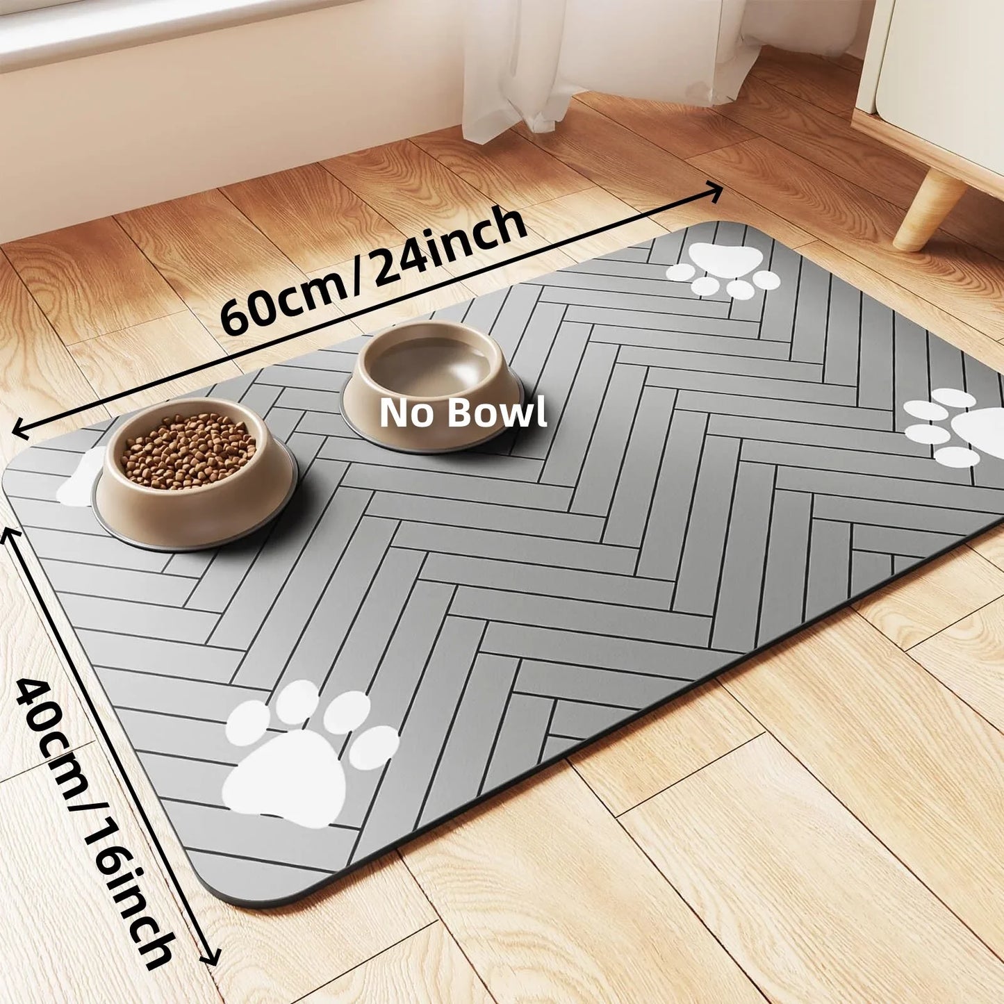 Pet Feeding Mat, Waterproof Placemat for Dog & Cat Food & Water Bowls, Quick-Dry Rubber Backing - Divine Beauty Care