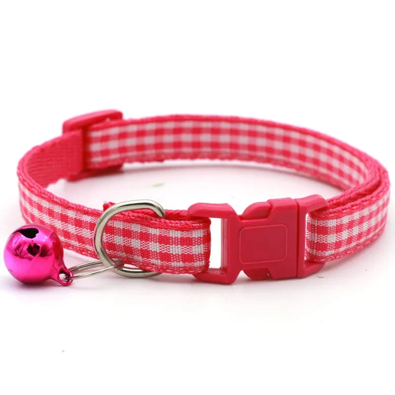 Cat Collar With Bell Neck Ring Necklace Safety Elastic Adjustable Necklace Puppy Kitten Collar Pet Products Kitten Accessories - Divine Beauty Care