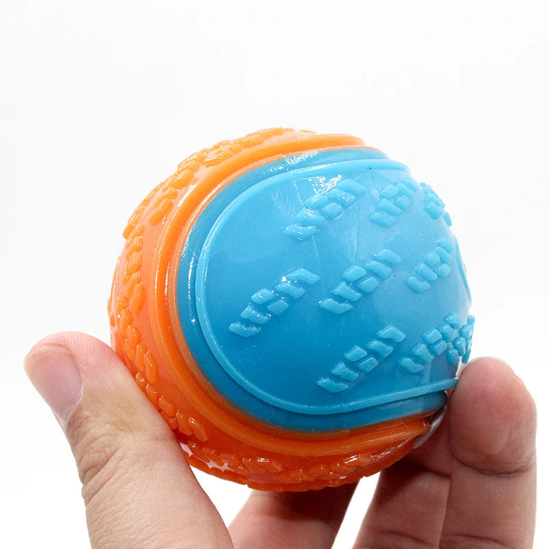 Dogs  Interactive Toys Soft TPR Toys for Dog Pet Teeth Cleaning Bite Resistance Squeaky Dog Ball Toy - Divine Beauty Care