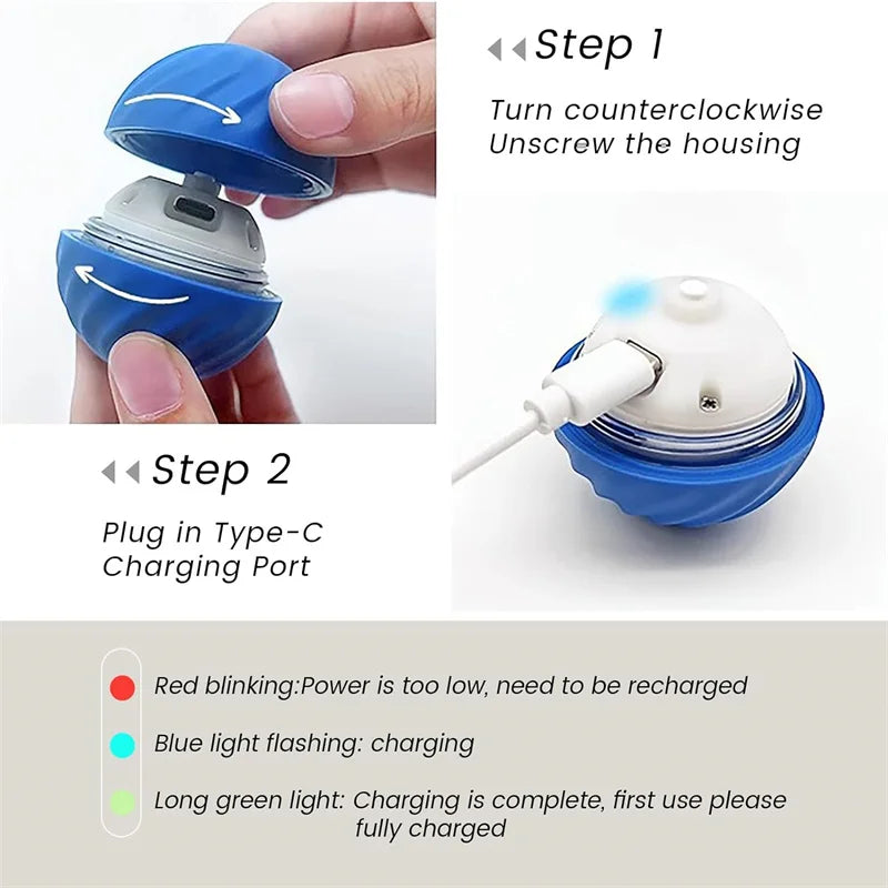 Smart Dog Toy Ball Electronic Interactive Pet Toy Moving Ball USB Automatic Moving Bouncing for Puppy Birthday Gift Cat Products - Divine Beauty Care