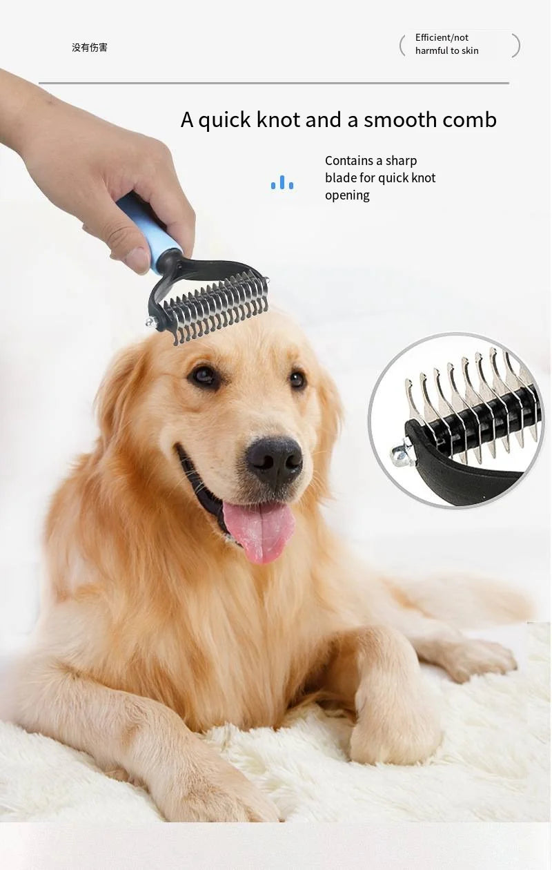 Dog Cat Hair Removal Comb Pet Long Hair Short Hair Pet Grooming Care Brush Trimming Dematting Brush Dog Pet Grooming Equipment - Divine Beauty Care