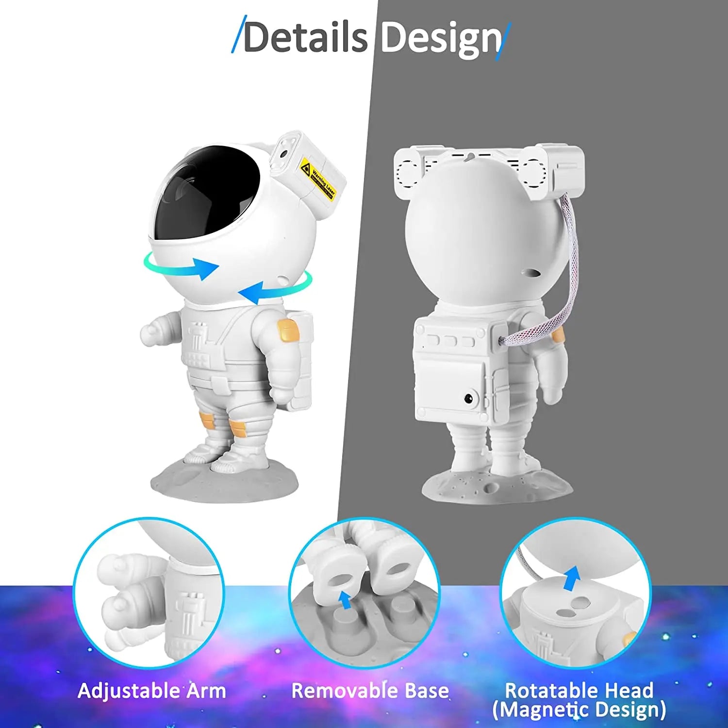 Astronaut Star Projector Night Light - Divine Beauty Care