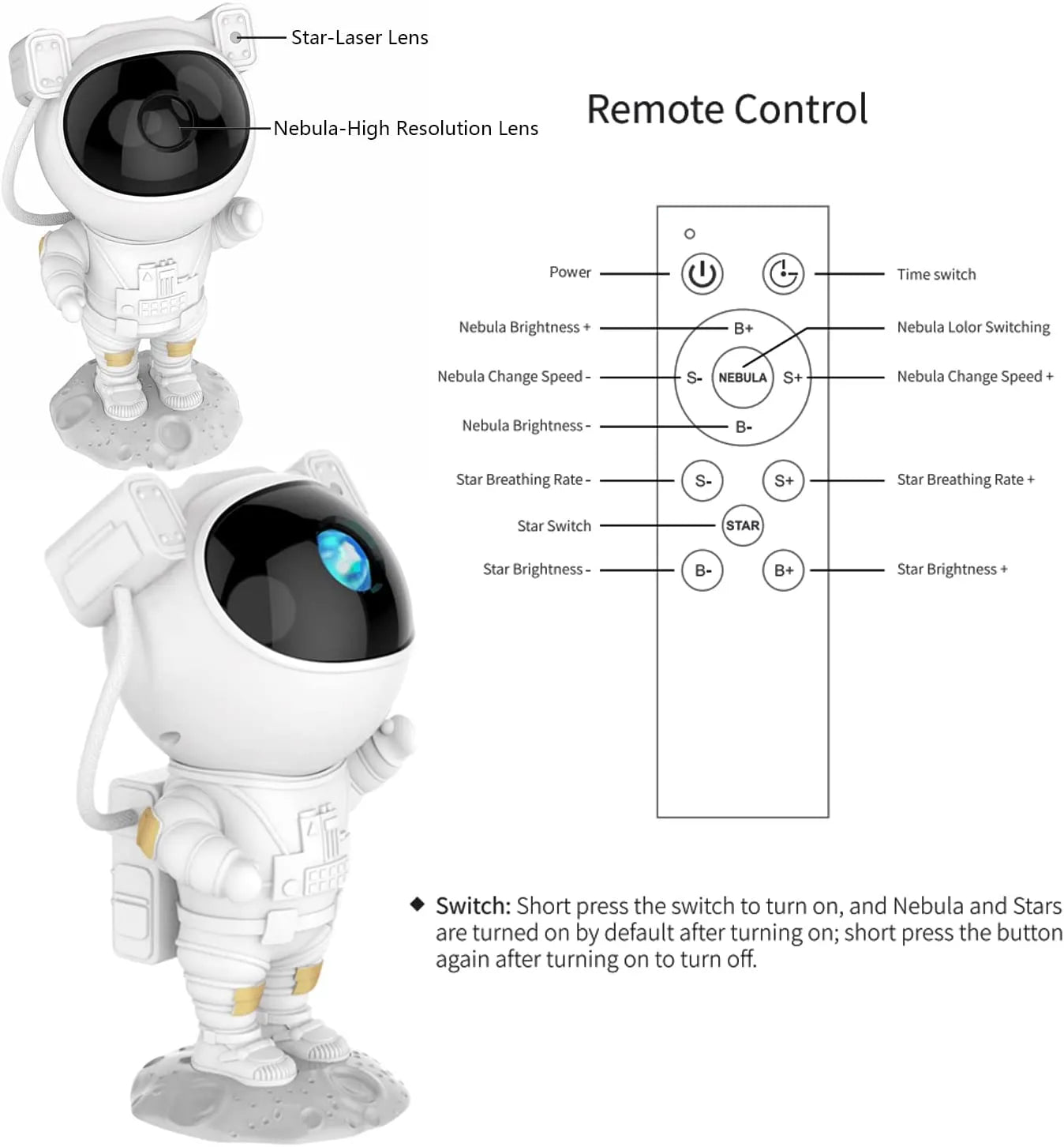 Astronaut Star Projector Night Light - Divine Beauty Care