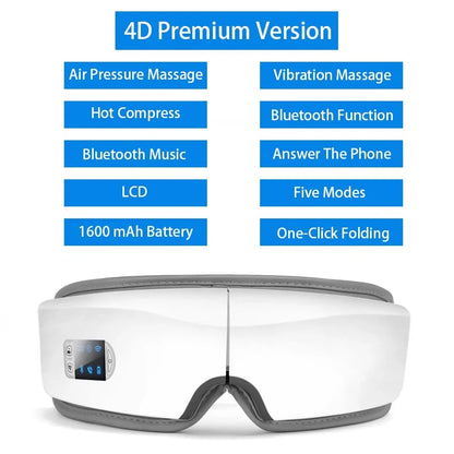 Smart Eye Massager with Hot Compress & Bluetooth
