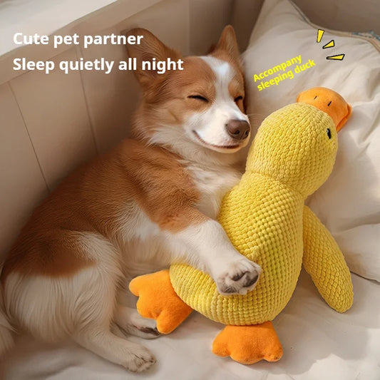 Dog toy plush companion sleeping duck bite resistant teeth grinding sound relief duck sound toy - Divine Beauty Care