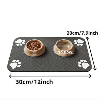 Pet Feeding Mat, Waterproof Placemat for Dog & Cat Food & Water Bowls, Quick-Dry Rubber Backing - Divine Beauty Care