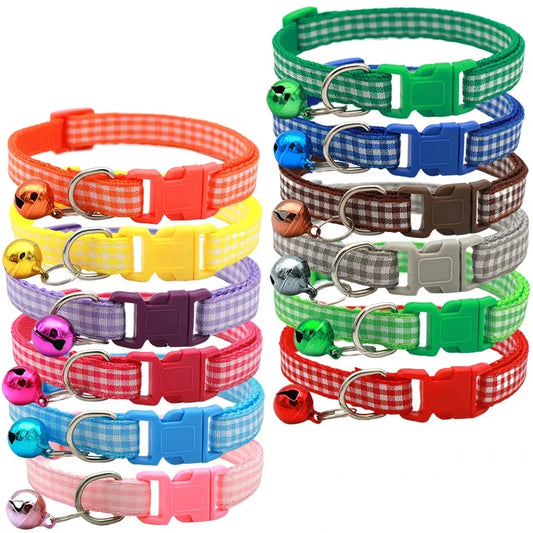 Cat Collar With Bell Neck Ring Necklace Safety Elastic Adjustable Necklace Puppy Kitten Collar Pet Products Kitten Accessories - Divine Beauty Care